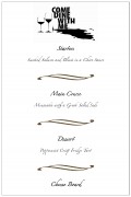 Come Dine with Me Menu