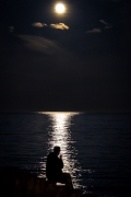 Eastbourne Full Moon Silhouette